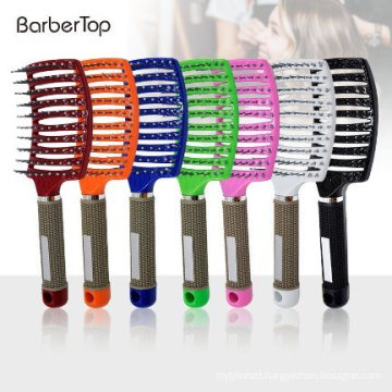 Multiple Colors Hair Scalp Massage Comb Bristle Nylon Hairbrush Curly Detangling Hair Brush for Women